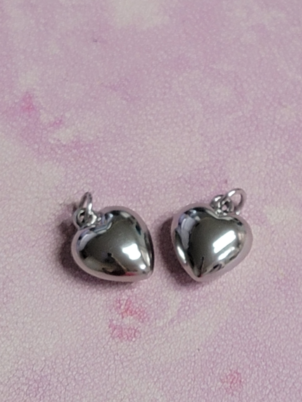 NWOT Silver Heart Charm Pendant Pair - Women's Jewelry